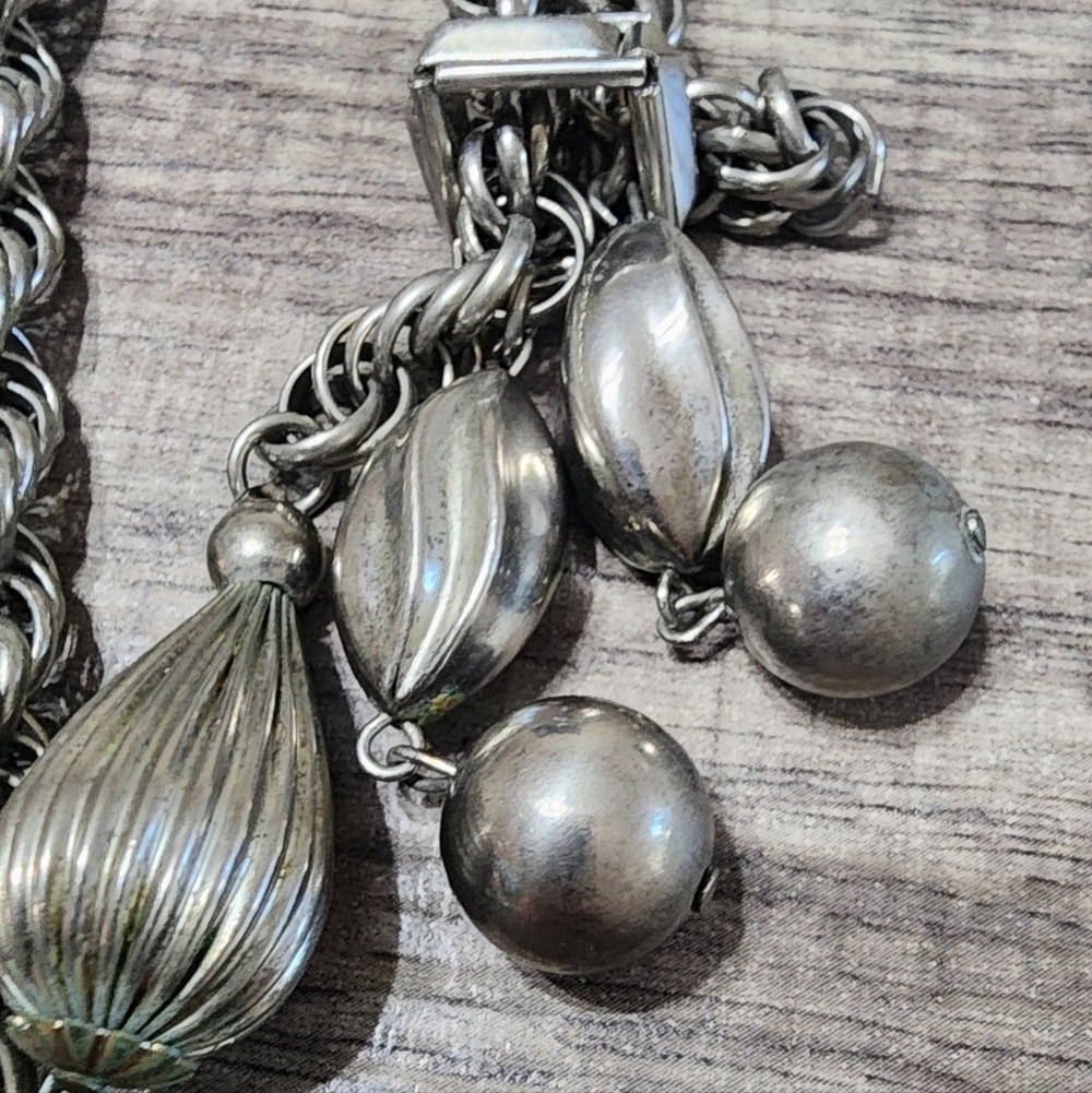 Silver Chain Necklace with Charms - Picture 5 of 6